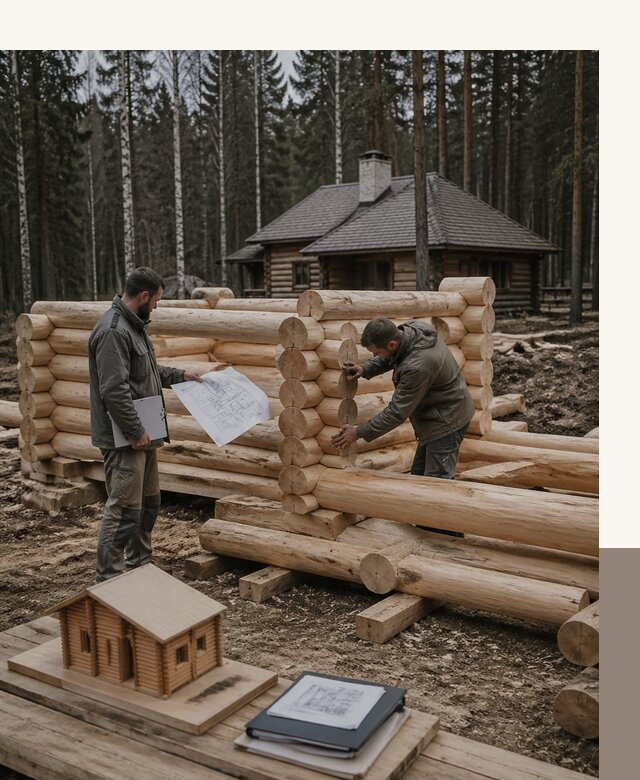 Проектирование и строительство домов из бревна в Ломоносове